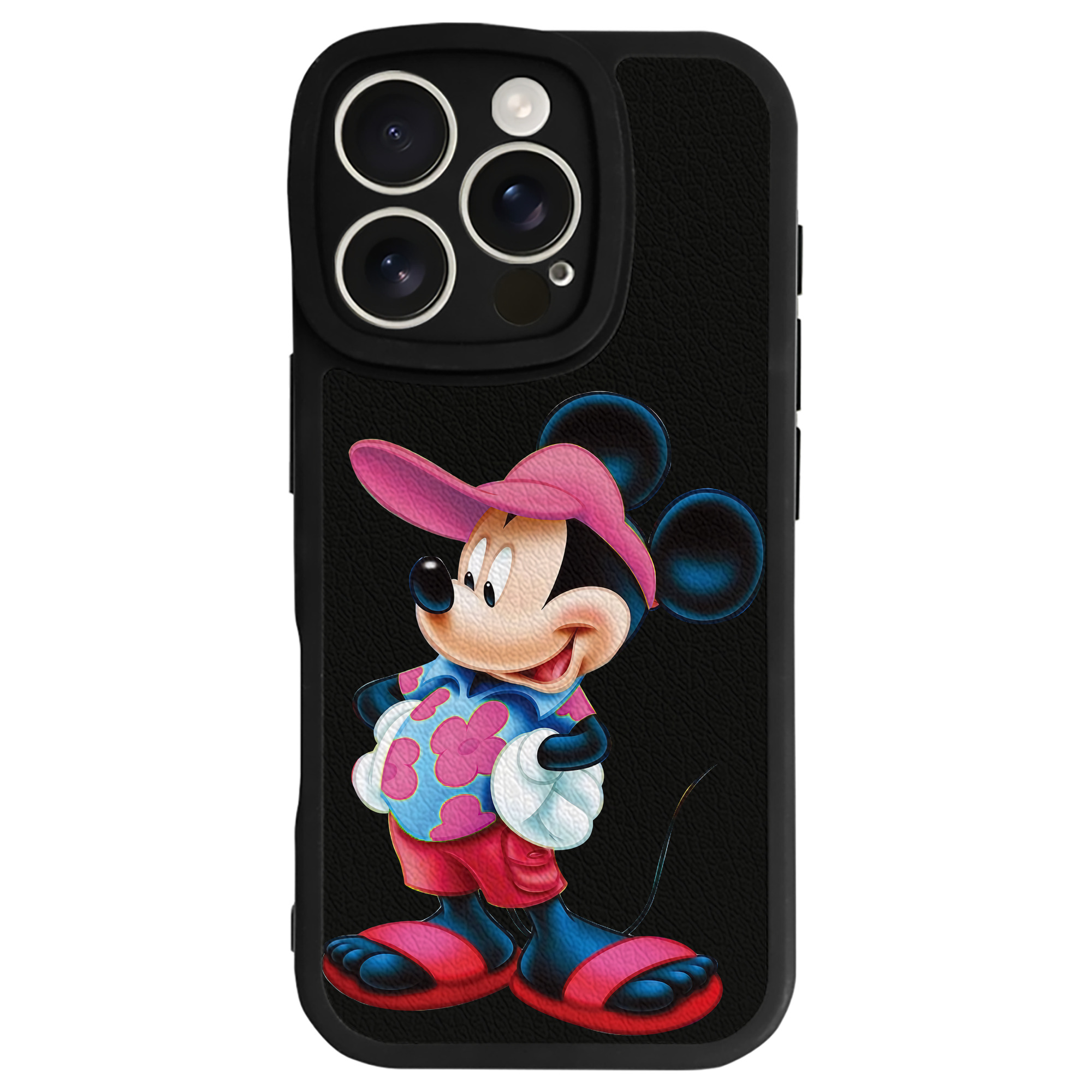 ミッキーマウス Mickey Mouse 【iPhone 16シリーズ対応】シリコンスマホケース（レザー調） 材質：シリコン